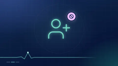 A mint add-person outline with a lilac no-entry badge on a dark navy ground.